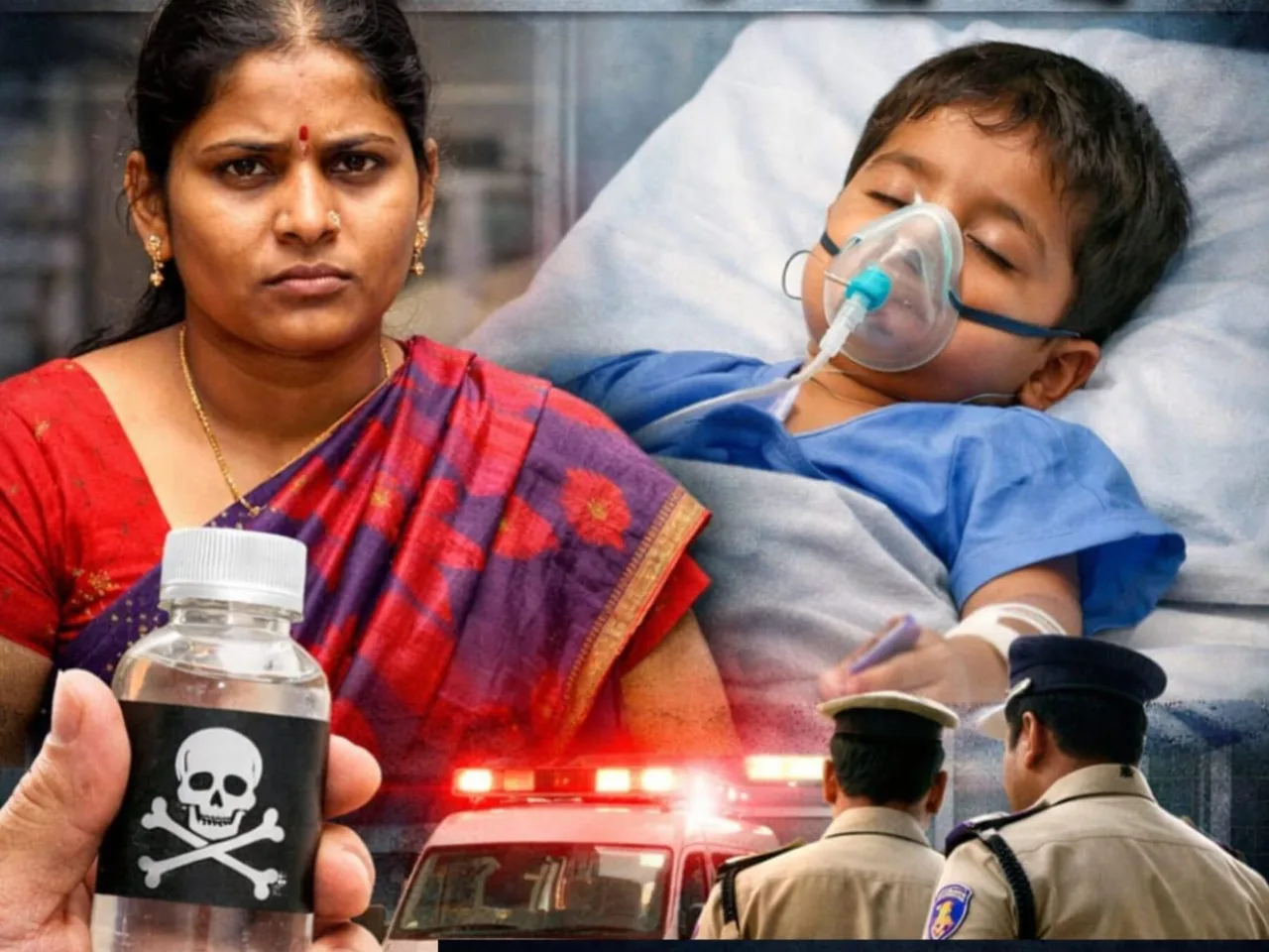 నాలుగేళ్ల బాలుడికి యాసిడ్ తాగించిన పిన్ని