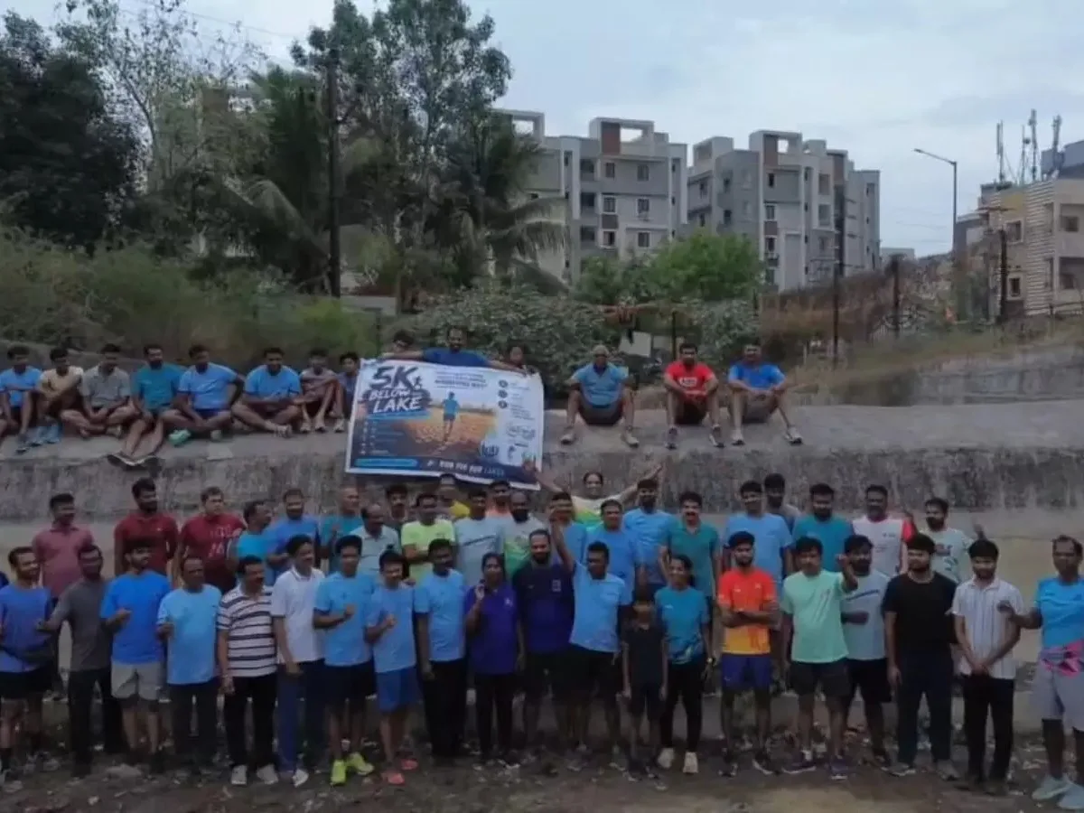 ఎండిపోయిన చెరువులో  5K  RUN