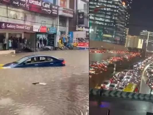 HYDలో కుండపోత వర్షం.. కొట్టుకుపోయిన వాహనాలు