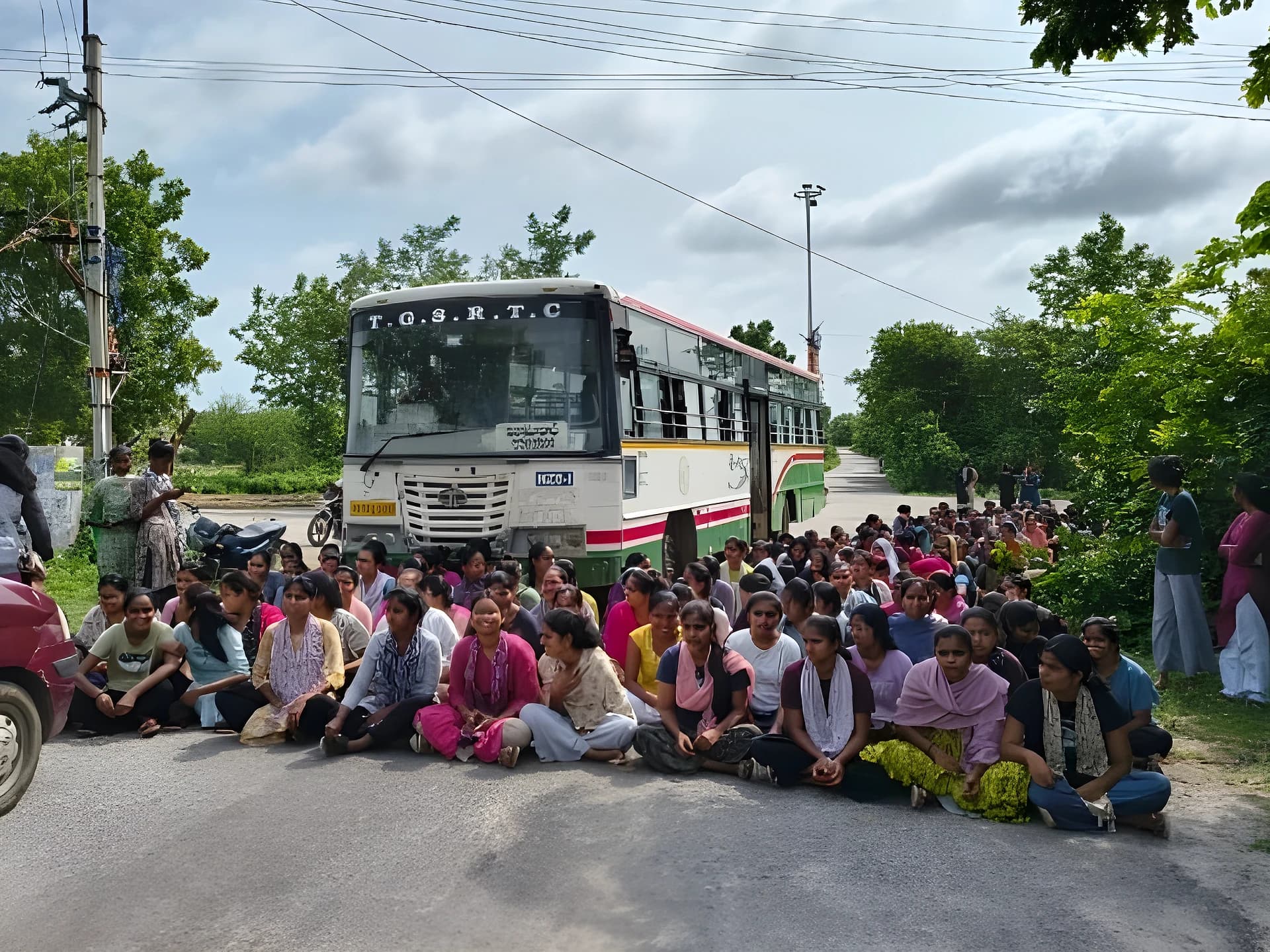 నీళ్ల కోసం రోడ్డెక్కిన స్టూడెంట్స్