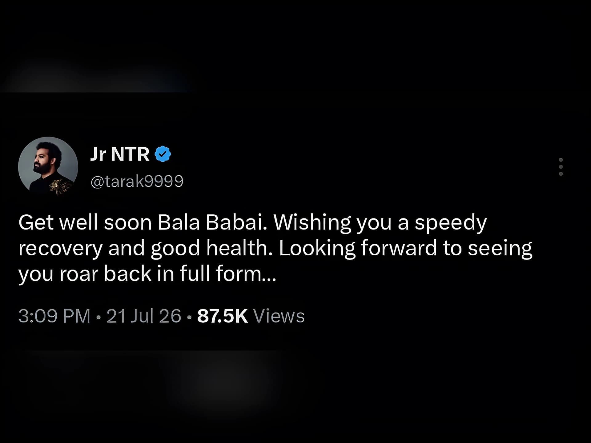 బాల బాబాయ్‌ త్వరగా కోలుకో: Jr NTR