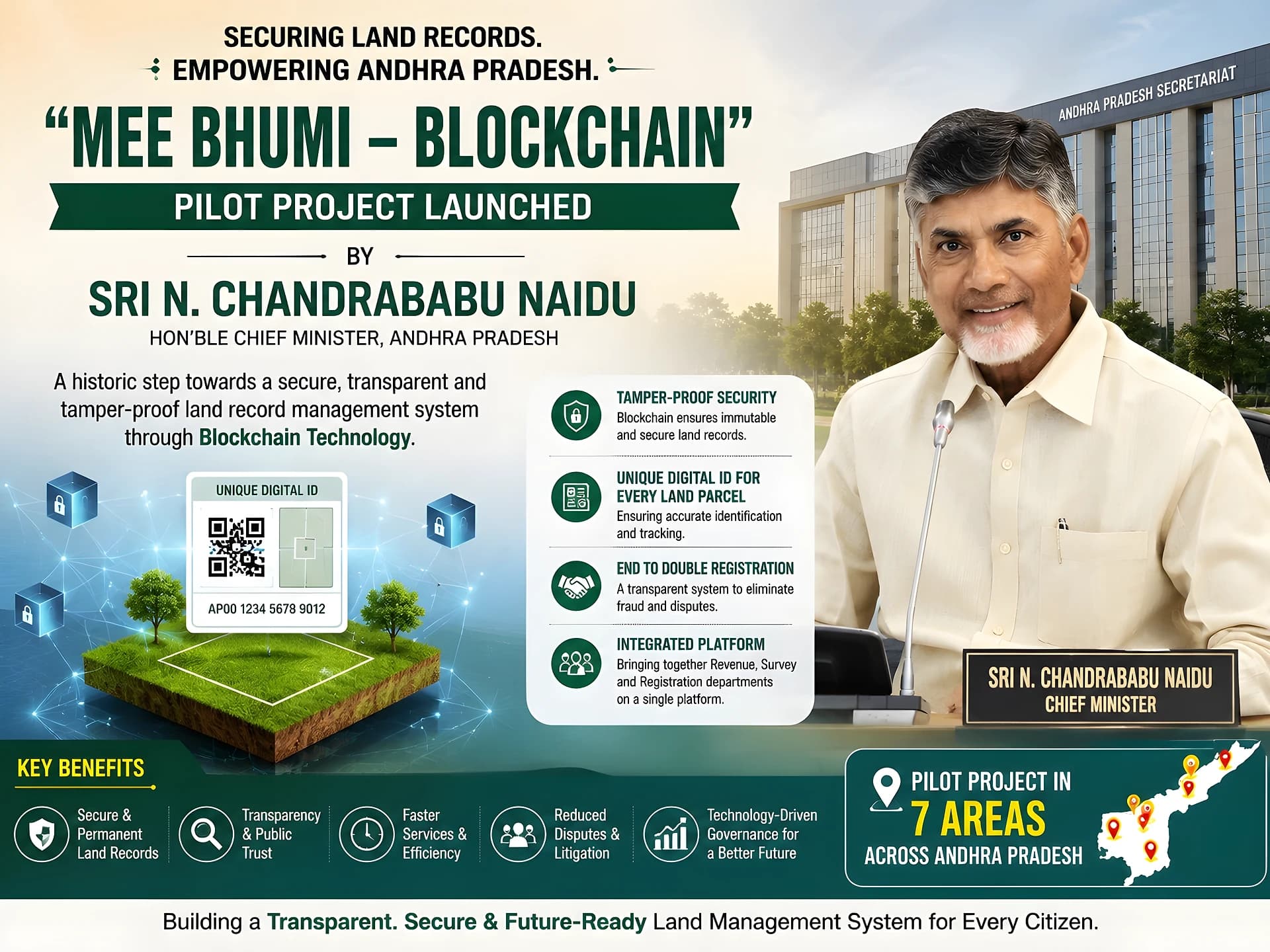 ‘మీ భూమి-బ్లాక్ చెయిన్’ పైలెట్ ప్రాజెక్ట్ ప్రారంభం