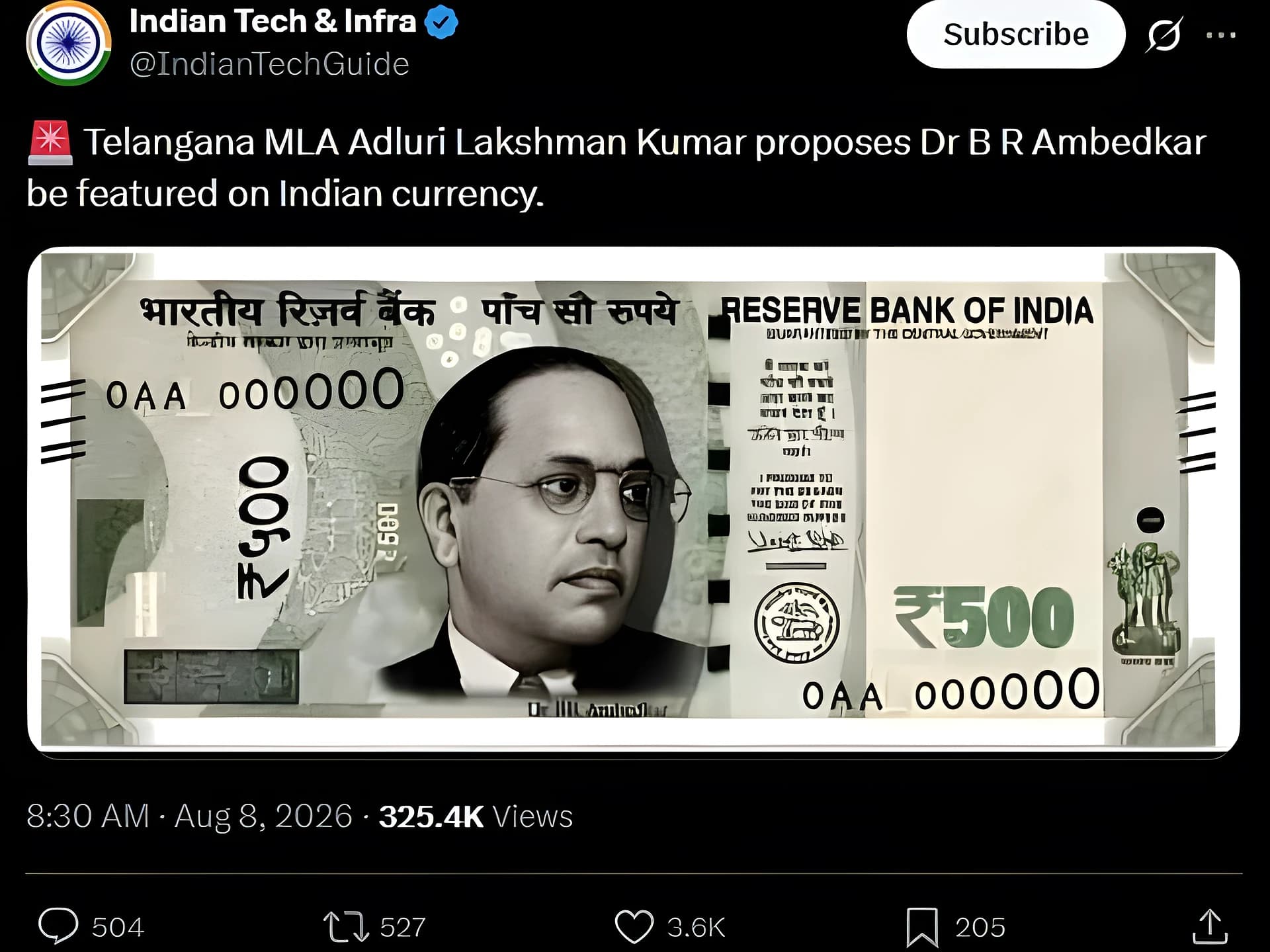 ₹500 నోటుపై అంబేద్కర్ ఫొటో?