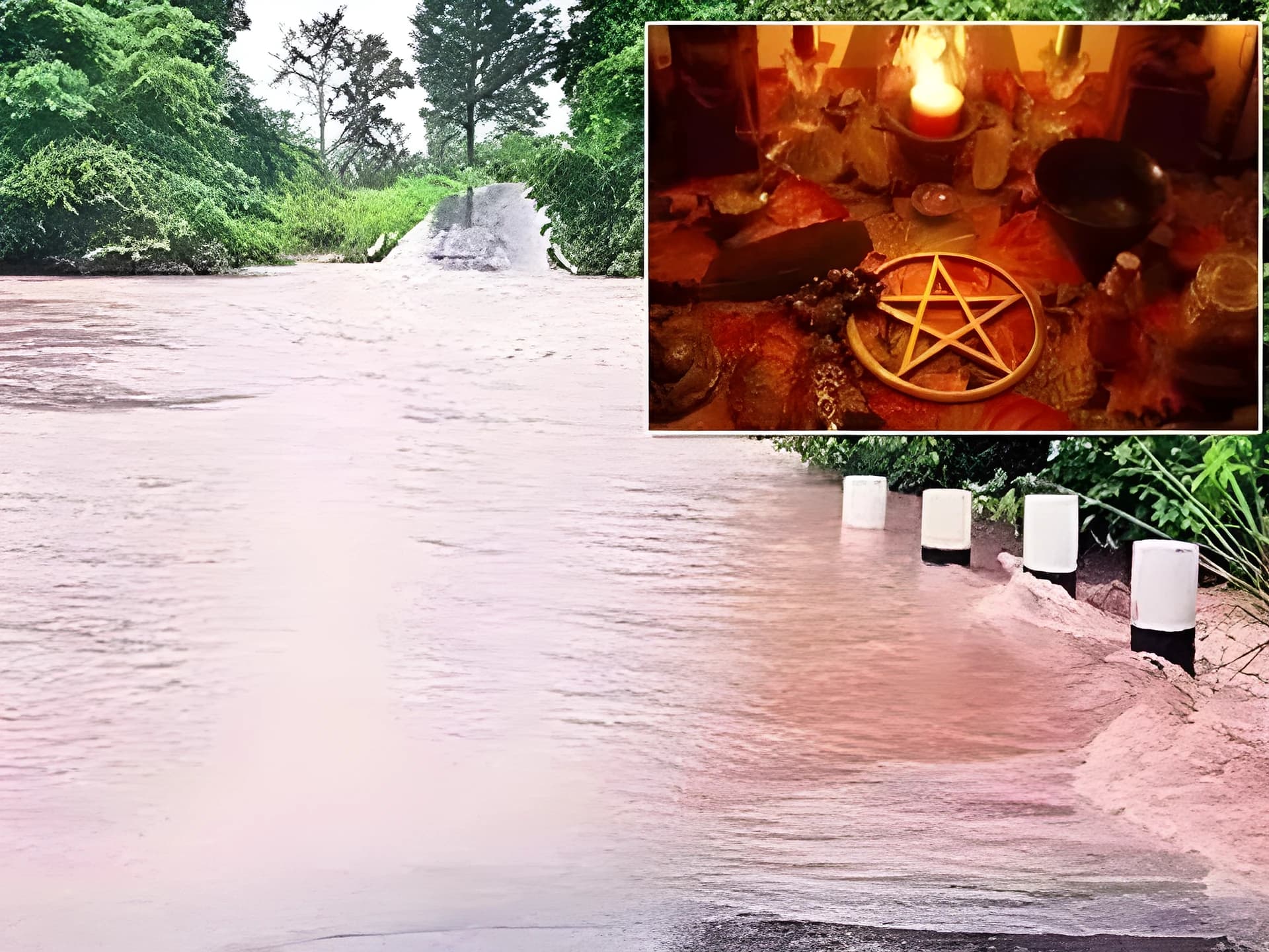 గ్రామంలో షాకింగ్ సీన్..  వాగులో క్షుద్రపూజలు