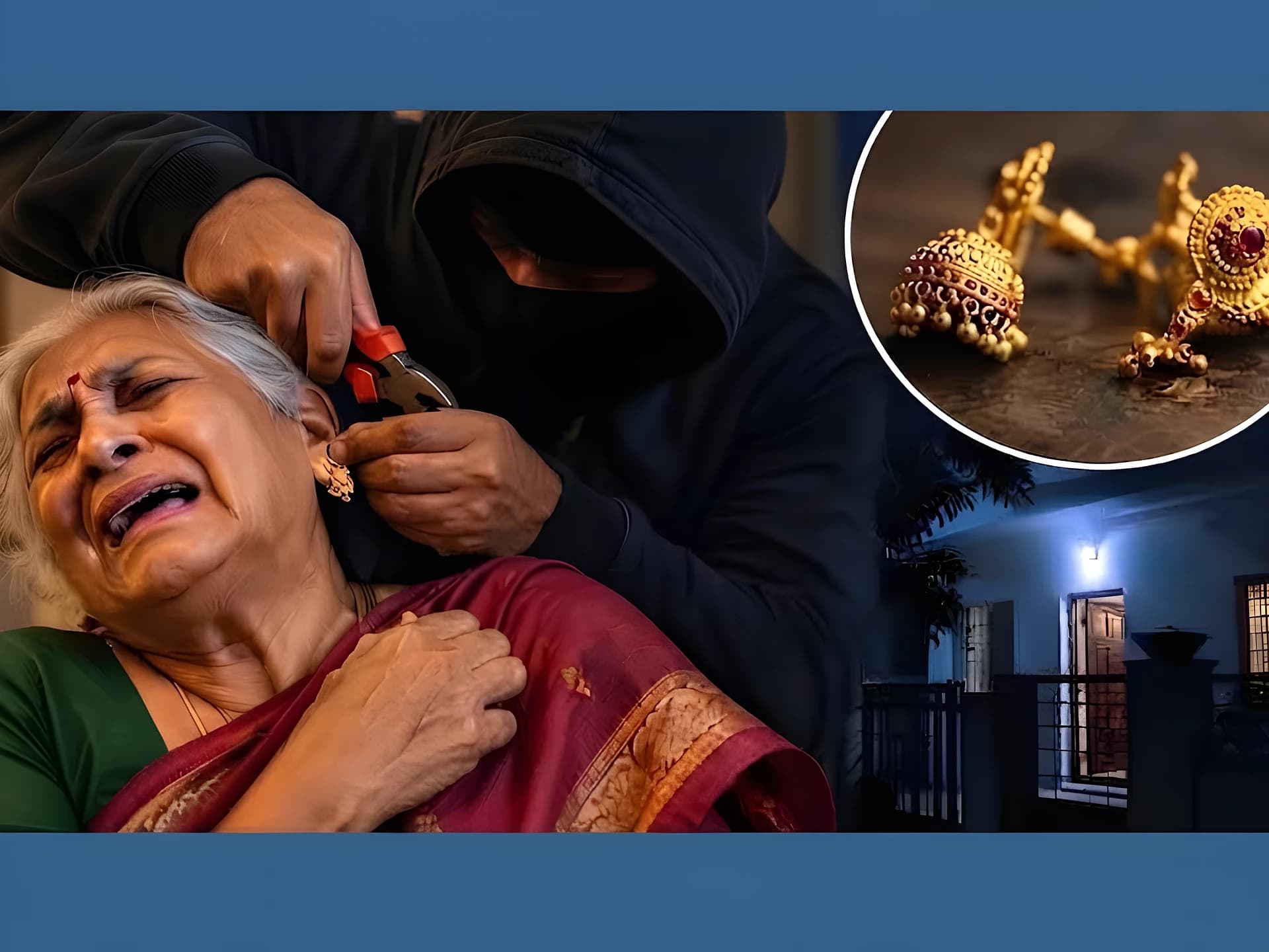బంగారు కమ్మల కోసం వృద్ధురాలిపై దాడి