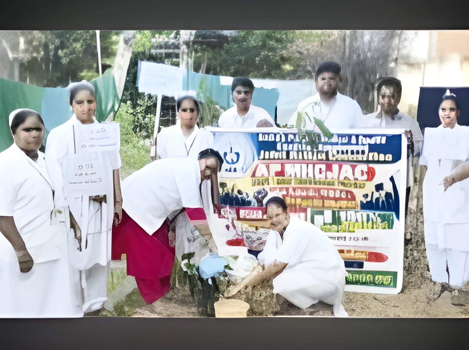 మొక్కలు నాటుతు  ప్రొటెస్ట్