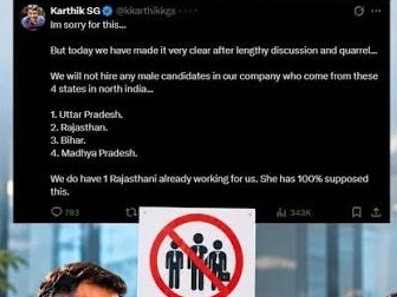 ‘ఆ 4 రాష్ట్రాల వారికి ఉద్యోగాలు లేవు’.. CEO పోస్ట్