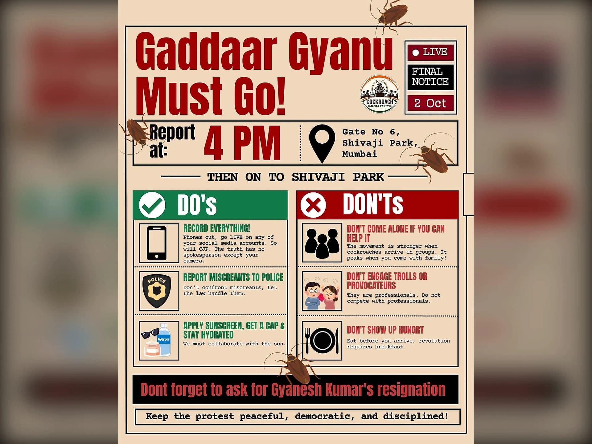 CJP నిరసనలో ఇవే Do’s & Don’ts