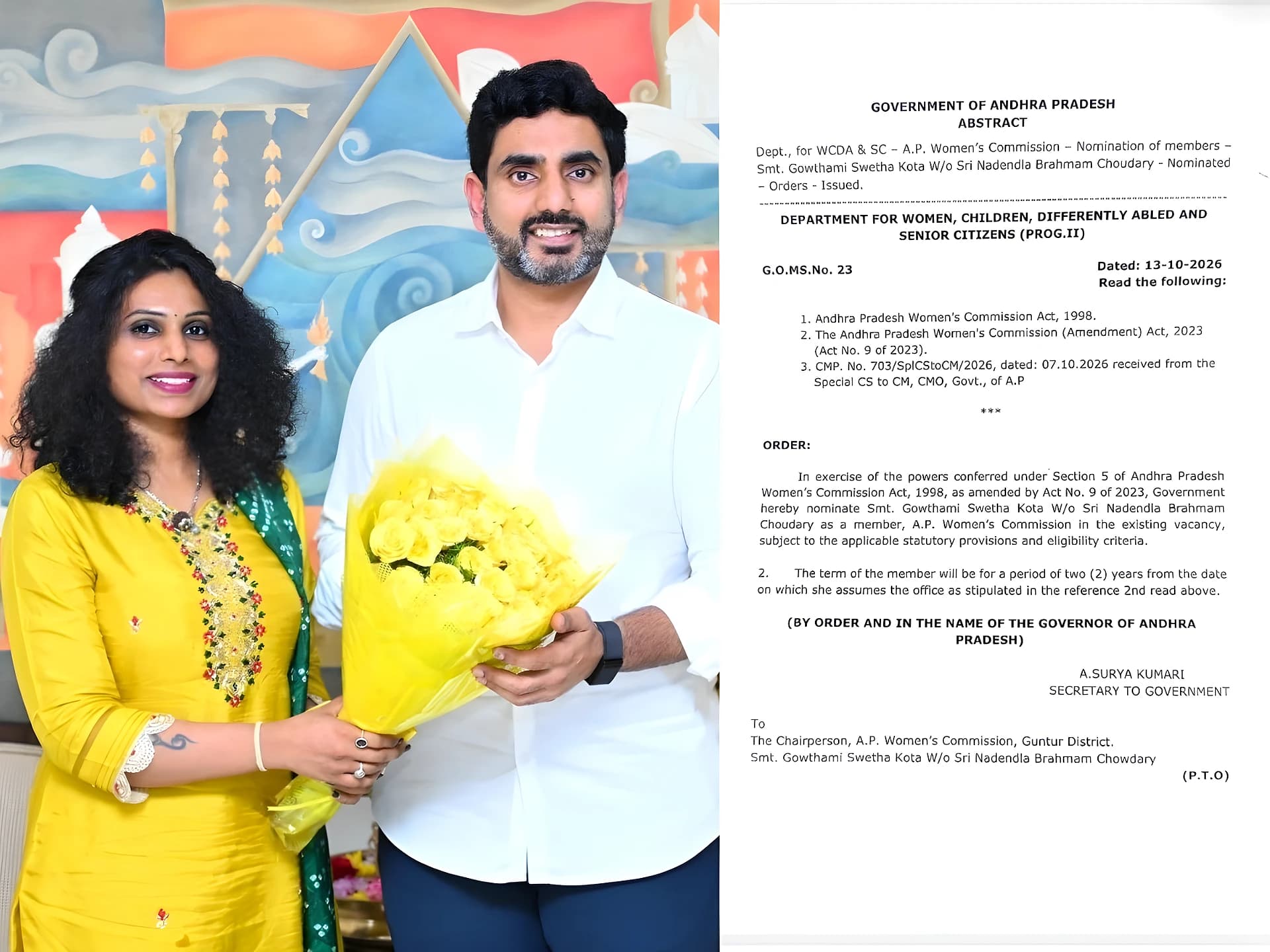 APకి కొత్త మహిళా కమిషన్ సభ్యురాలు