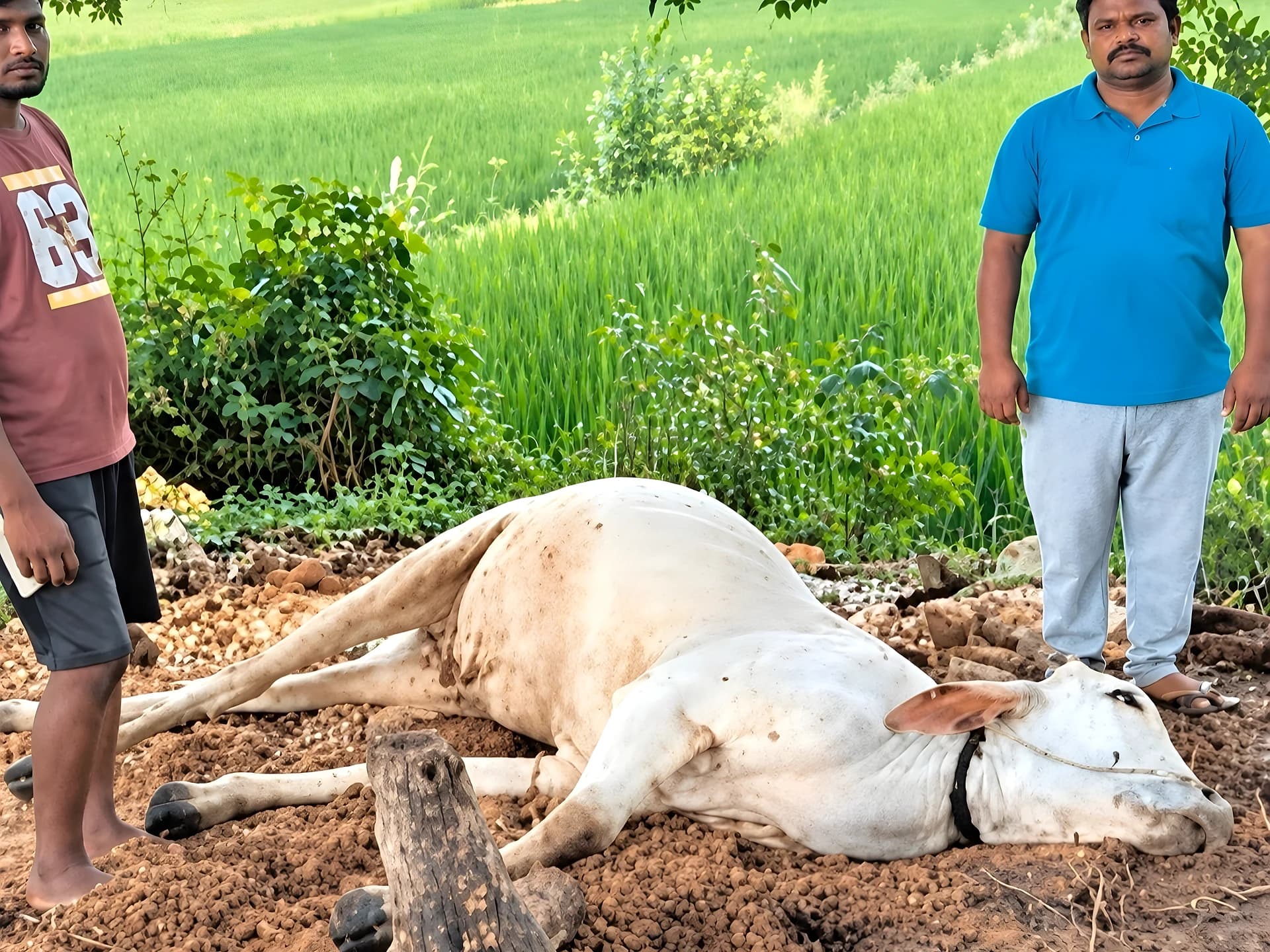 పిడుగుపాటుకు ఎద్దు మృతి