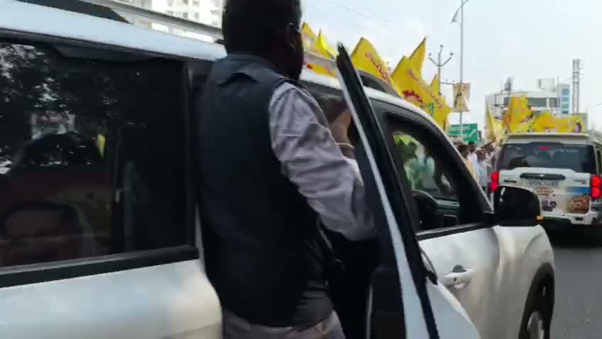 మంగళగిరిలో సేవా సంకల్ప యాత్ర.. ఘనస్వాగతం