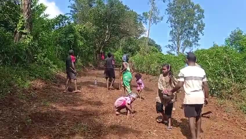 రోడ్డు కోసం గ్రామస్తులే రంగంలోకి