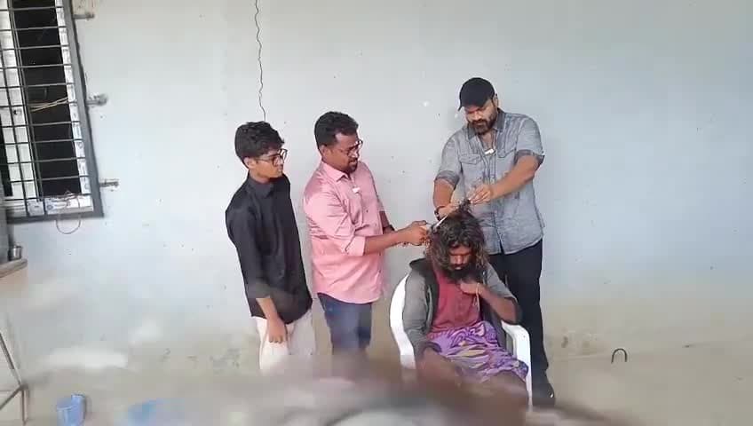 అనాథకు హెయిర్ కట్, షేవింగ్ చేసిన మంచు మనోజ్!