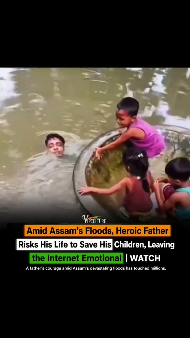 మెడలోతు నీళ్లలో తండ్రి పోరాటం..