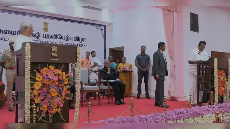 తమిళనాడులో కాంగ్రెస్ మంత్రి ప్రమాణ స్వీకారంలో రాహుల్ నినాదాలు
